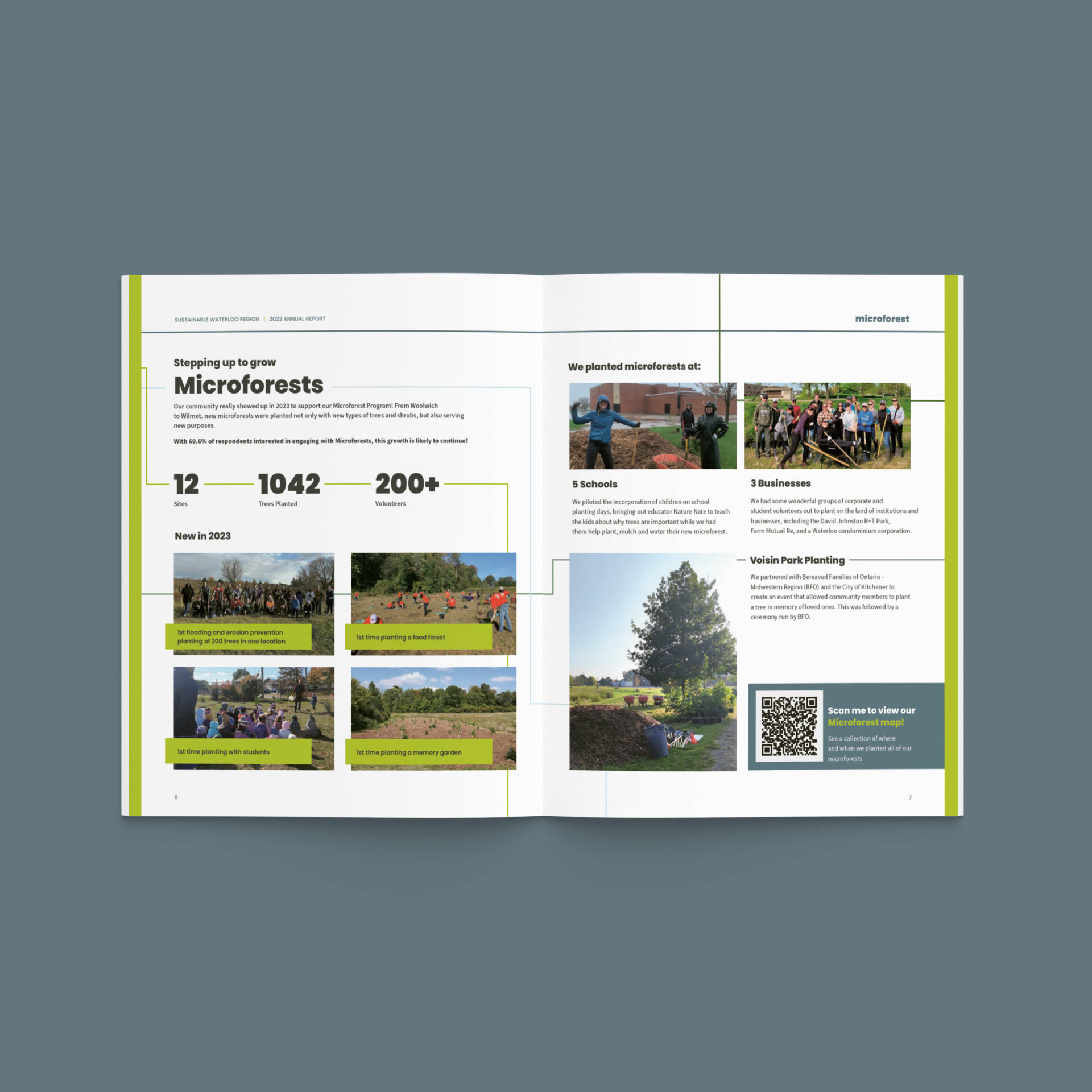 Not-for-profit annual report design microforest layout