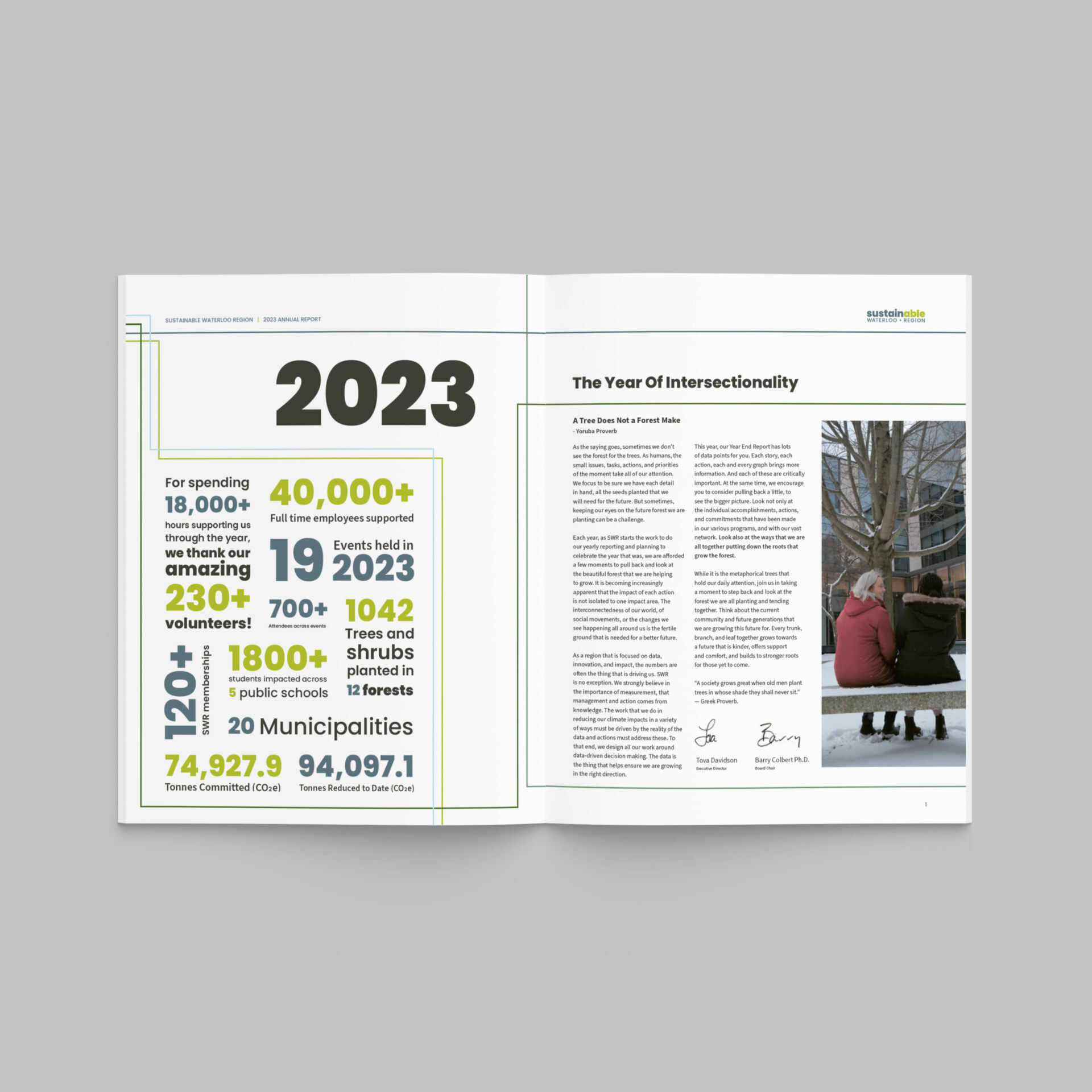 Not-for-profit annual report design statistics pages