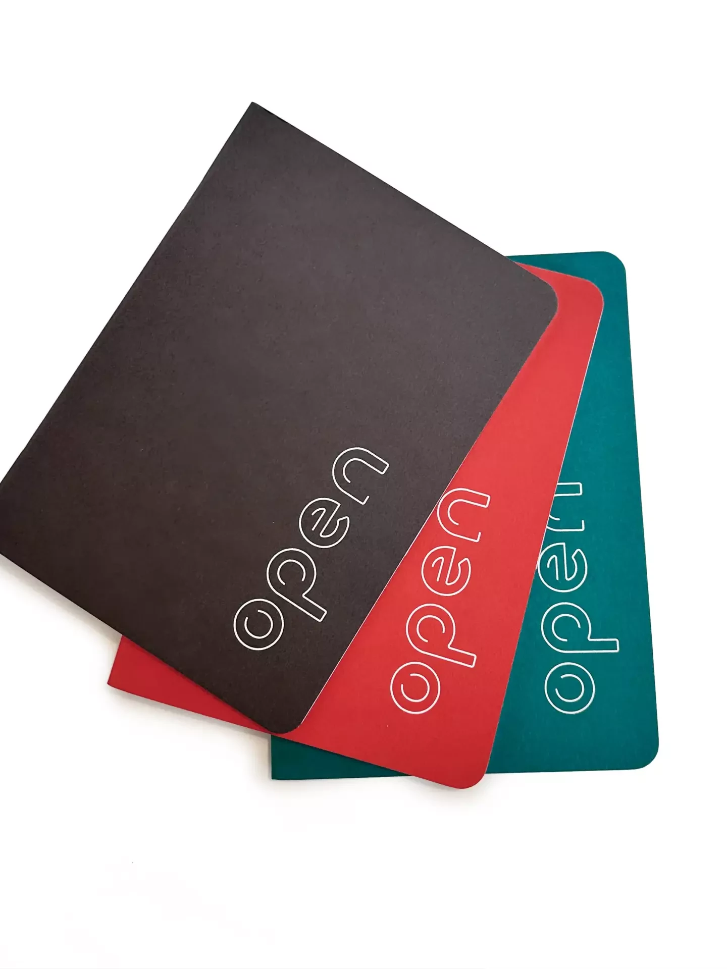 set of 3 open notebooks