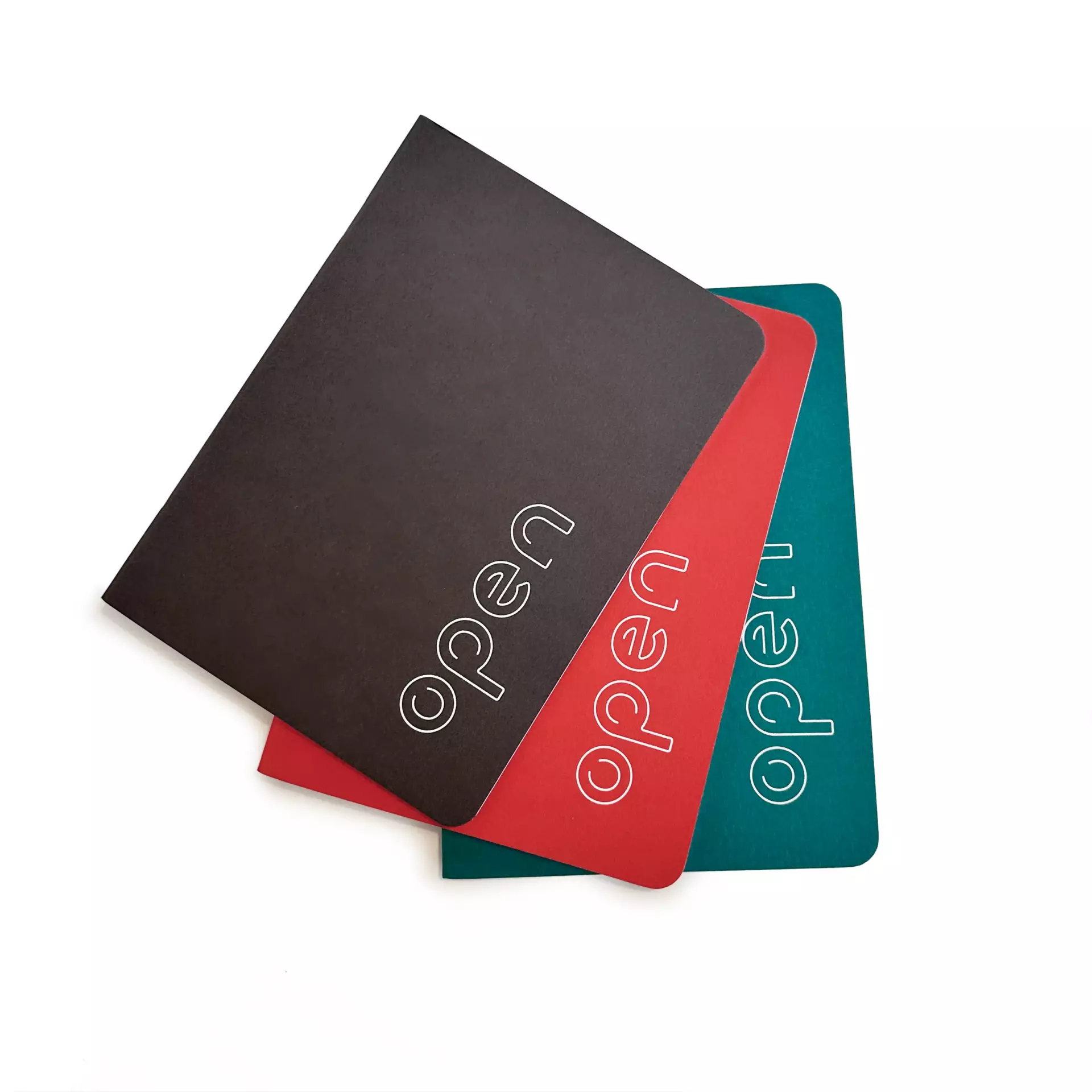 set of 3 open notebooks